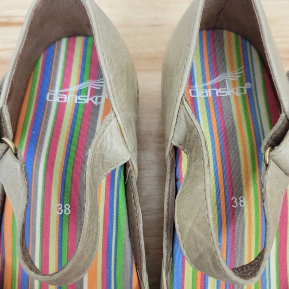 Dansko Sand Dollar Jute Mary Jane Leather Clog Size 7.5-8 Wedge Platform Comfort - Picture 12 of 15